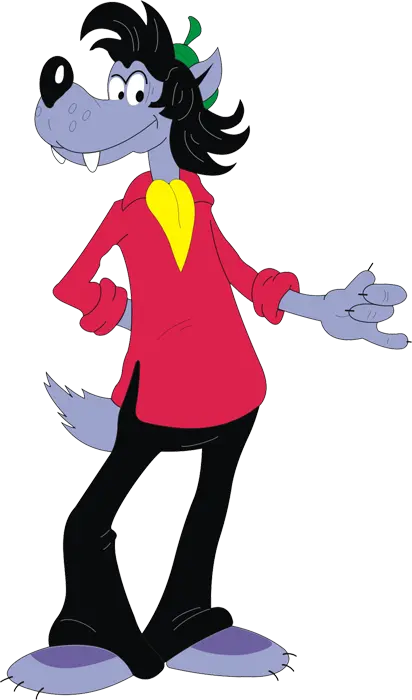 High quality photo of the animated and cartoon character Bella Rabbit and the naughty wolf
