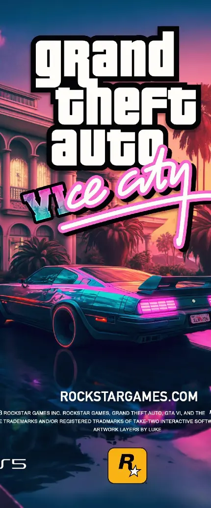 GTA 6 Mobile Wallpaper with Logo for Samsung and iPhone