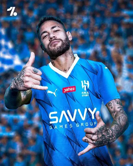 High quality wallpaper image of Neymar in the Al Hilal