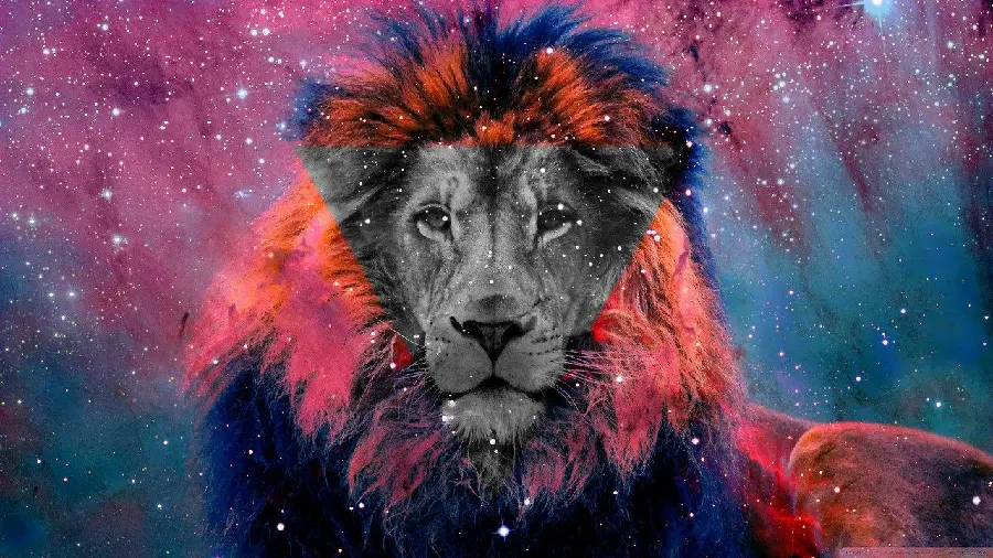 Lion and Galaxy Art Wallpaper Download