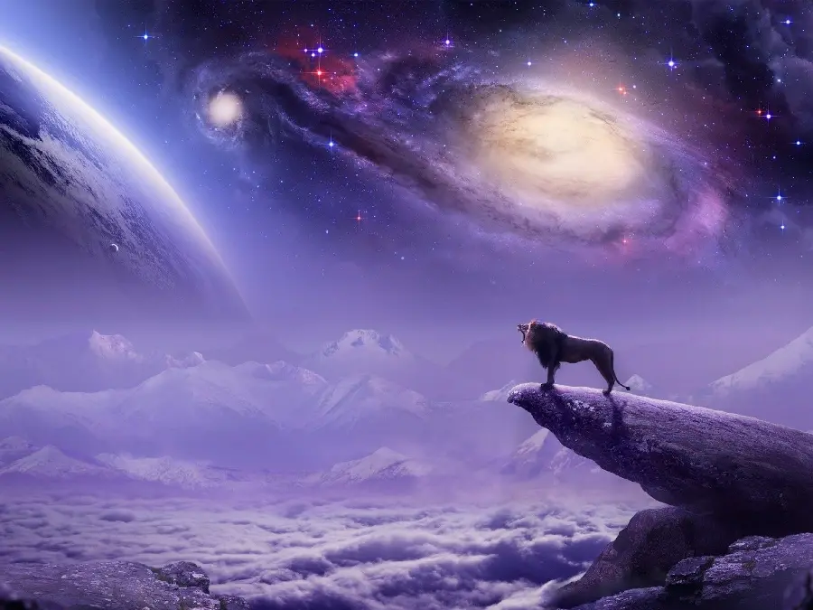 Download Lion and Galaxy Wallpaper Collection