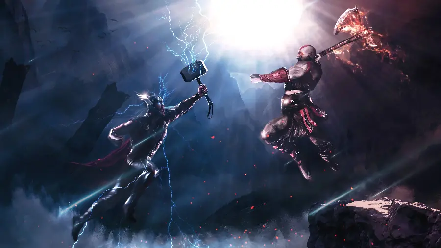 Kratos vs Thor God of War Wallpaper