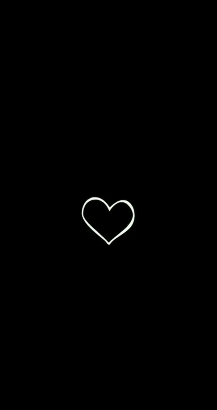 Minimalist black heart wallpaper with best quality for mobiles
