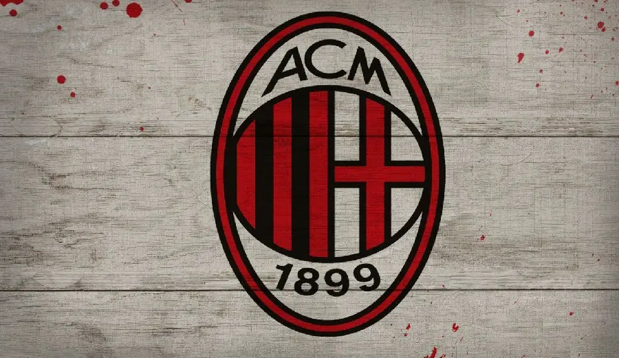 Beautiful AC Milan Logo And Flag Background Design