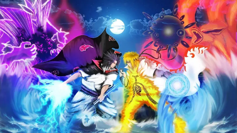 Naruto Vs Sasuke Battle Image With Action Sequence