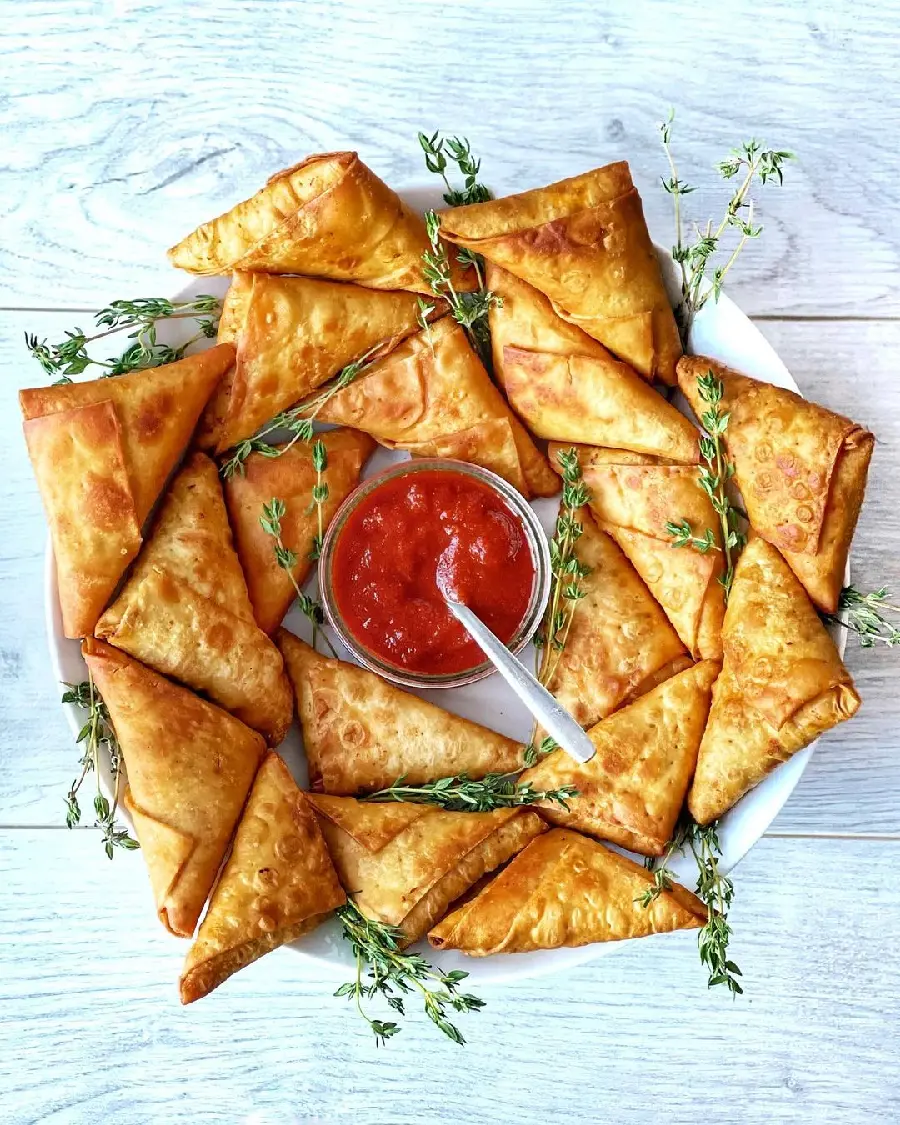 Afghan Samosa with Lavash Bread Photo