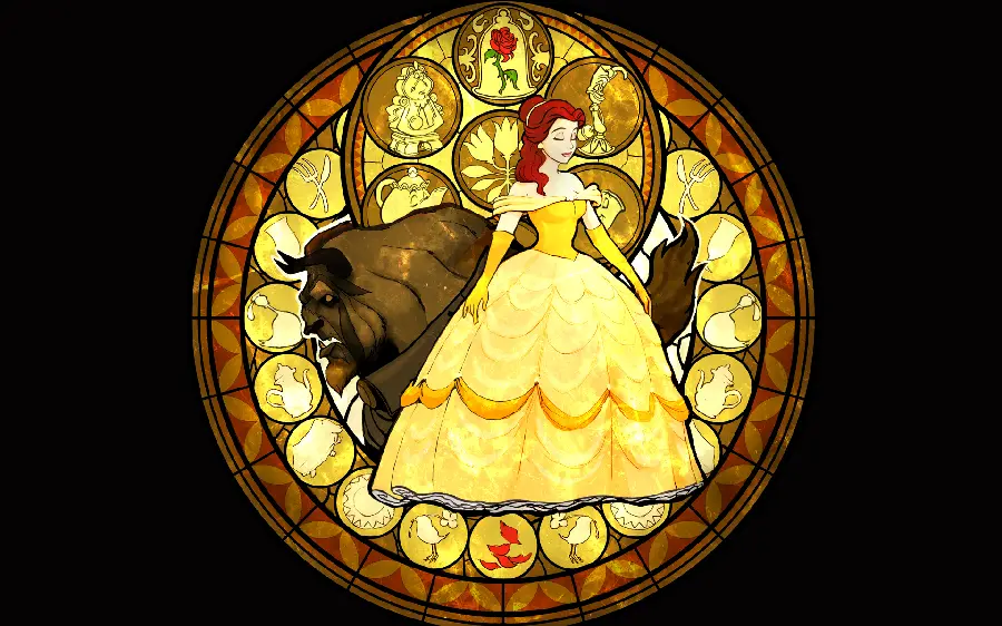 Beauty and the Beast background with excellent character design