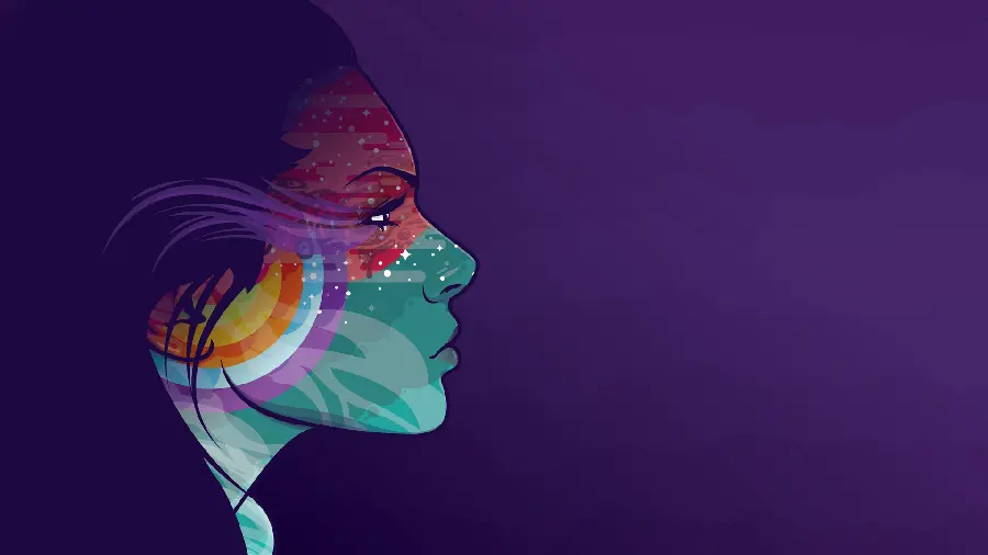 High-quality purple girl wallpaper for desktop