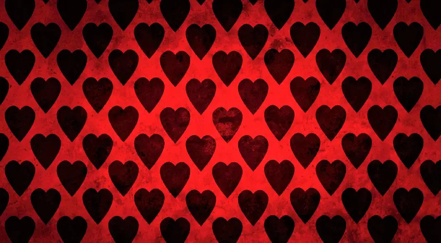 Vintage Matte Red and Black Hearts Wallpaper for Laptop