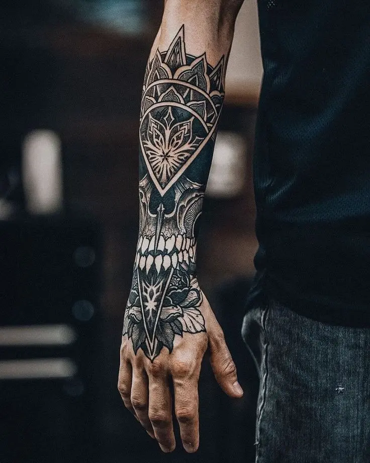 Cool Forearm Tattoo Idea With Samurai Warrior Design