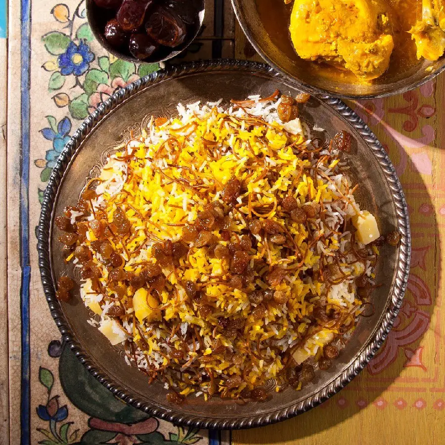 Reshteh Polo Photo with Ideal Taste and Flavor
