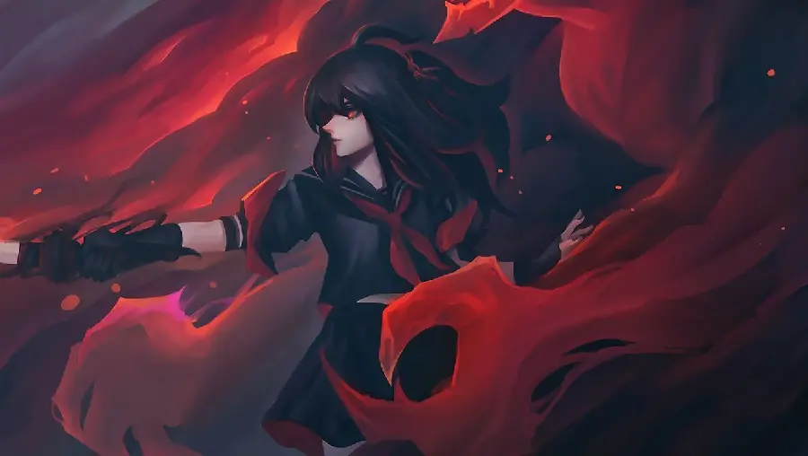 High Quality Black and Red Anime Background Image