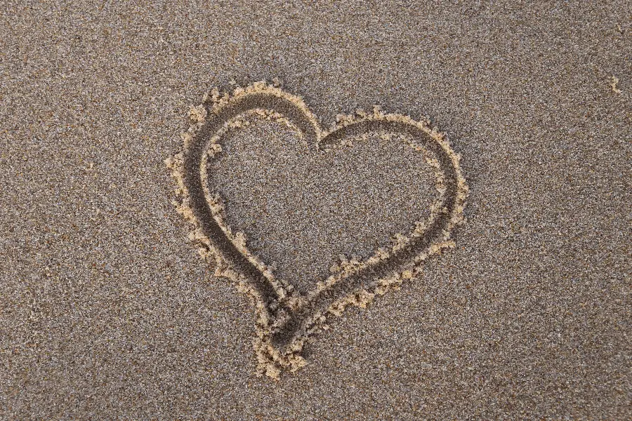 Heart Drawn on Beach Sand Wallpapers and Background Images
