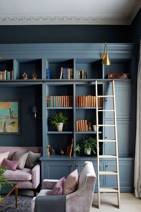 Library Decor in Living Room