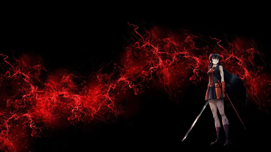 High Quality Black and Red Anime Profile Picture