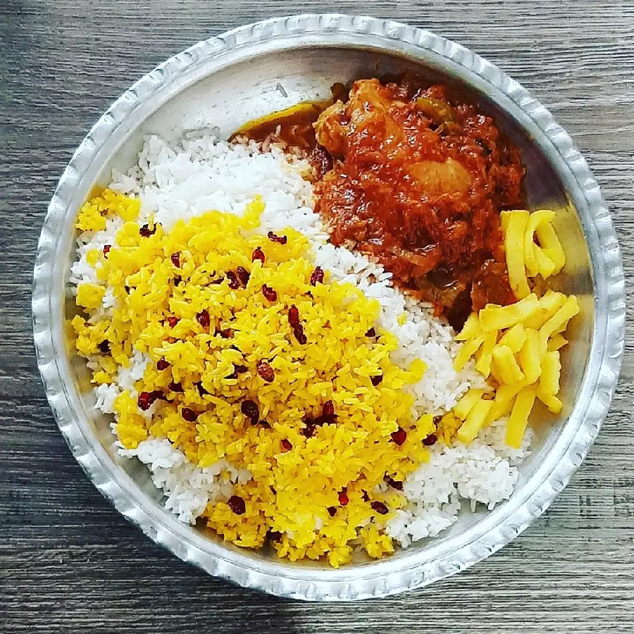 Simple barberry rice with chicken everyday meal photo