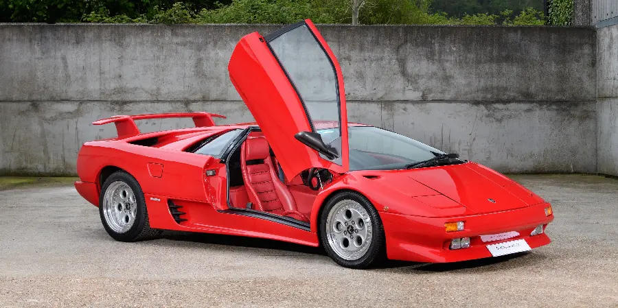 1990 Lamborghini Diablo Red Supercar HD Wallpaper