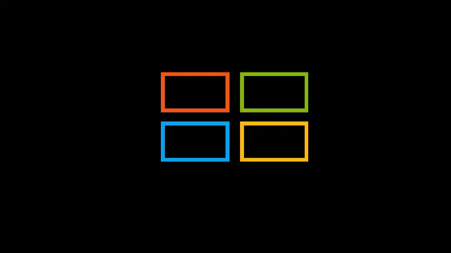 Black background wallpaper with colorful Windows logo
