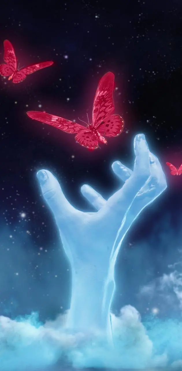 Fantasy Butterfly and Hand Profile Picture Art