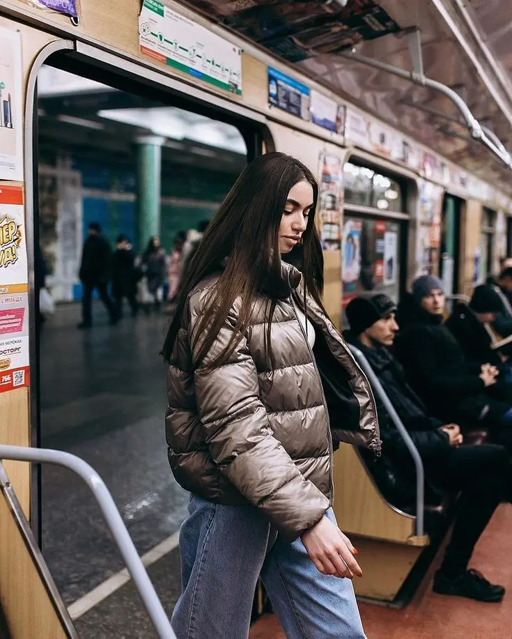 Attractive girl in subway high quality profile picture