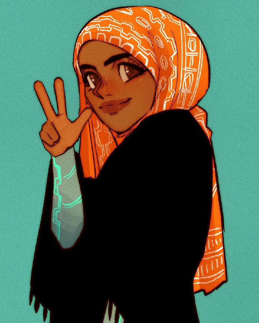 New cartoon hijab girl profile picture in HD quality