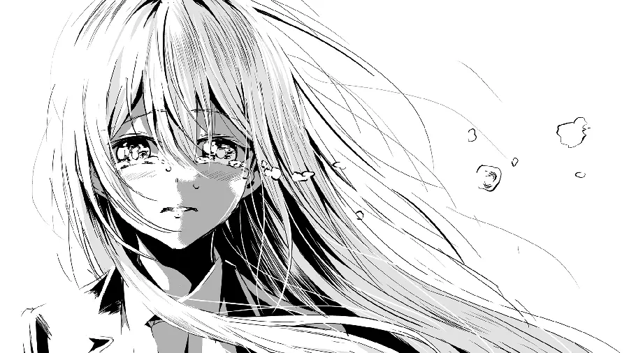 Black White Sad Anime Girl Profile Picture No Text