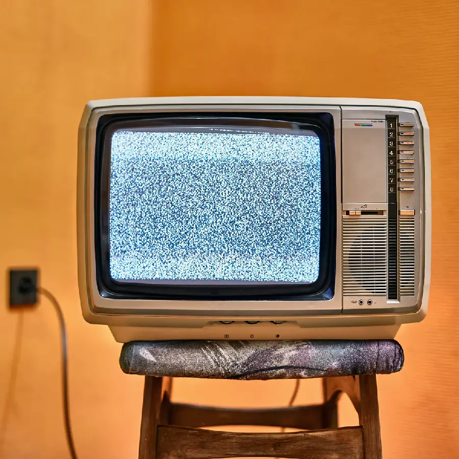 Classic Black and White Vintage Television Display