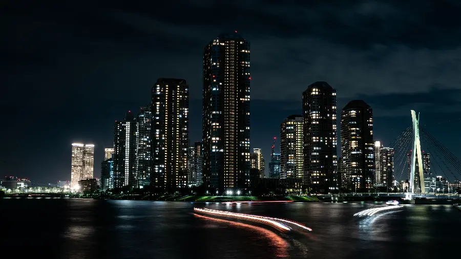 Nighttime Wallpaper – Tall, Beautiful, and Illuminated Buildings