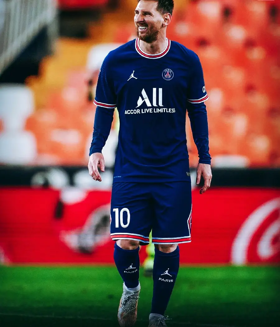 Lionel Messi PSG Official Background With Club Colors