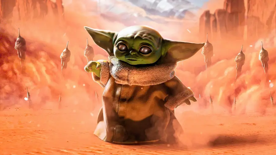 Grogu Character 4K Wallpaper From The Mandalorian Series