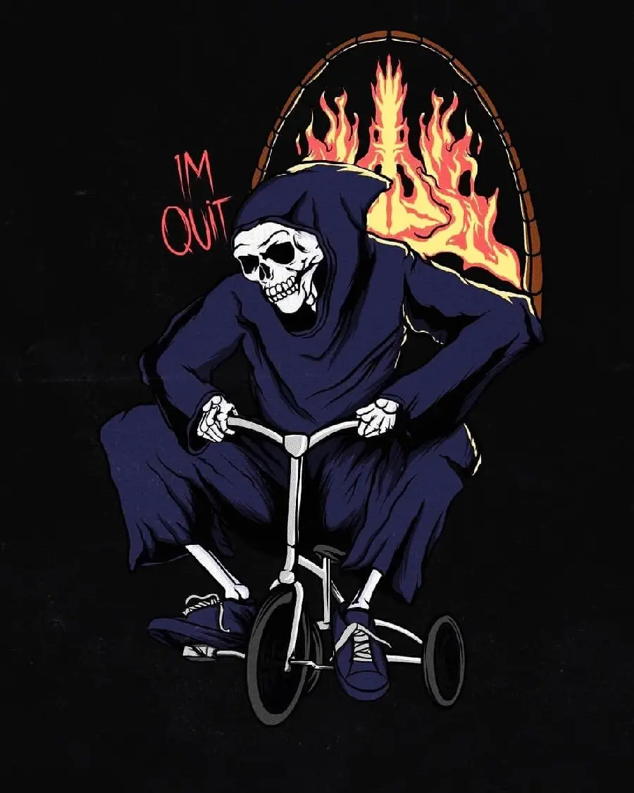 Skeleton on Fire Profile Picture for Social Media