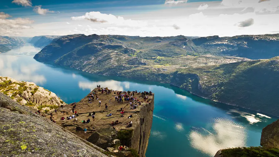 Preikestolen Norway cliff dramatic fjord view photo