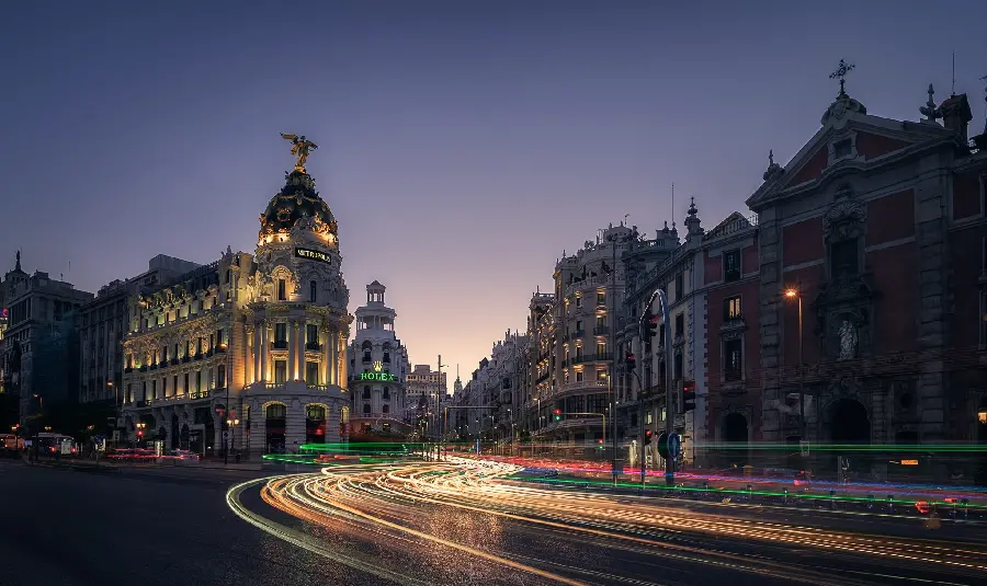 Madrid city skyline wallpaper HD premium