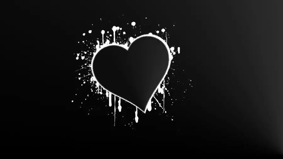 HD black heart image for social media profiles in high quality