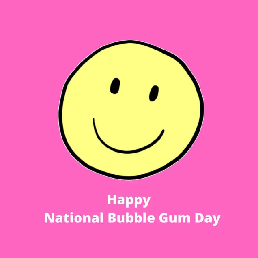 World Bubble Gum Day Social Media Post Image with Text