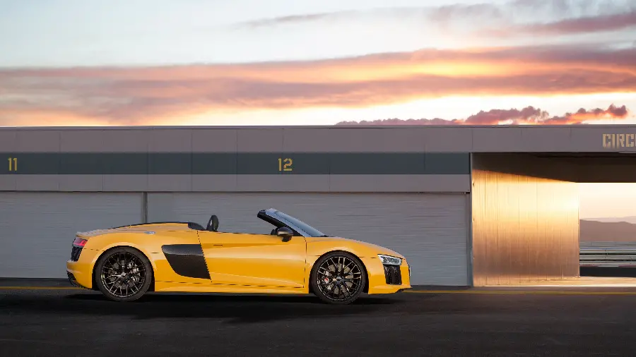 Yellow Audi R8 convertible wallpaper background