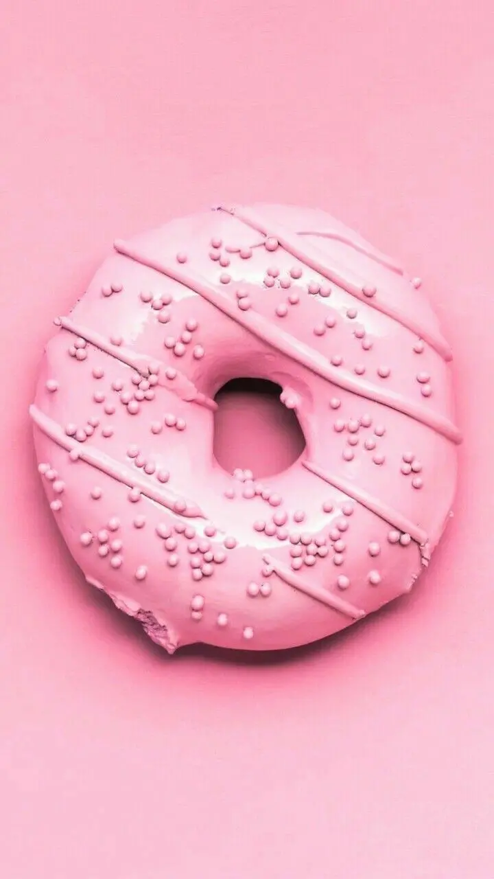 Cute pink donut background for girls in HD quality