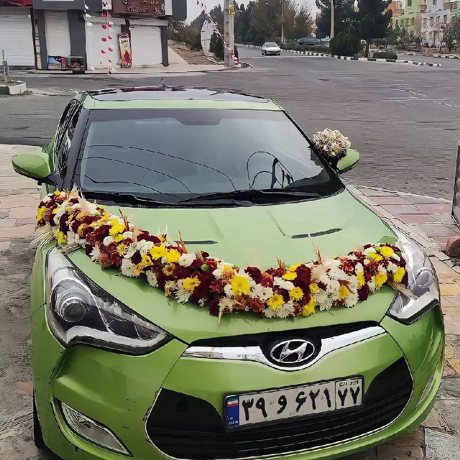 Image of Wedding Car with Chic and Luxury Decorations