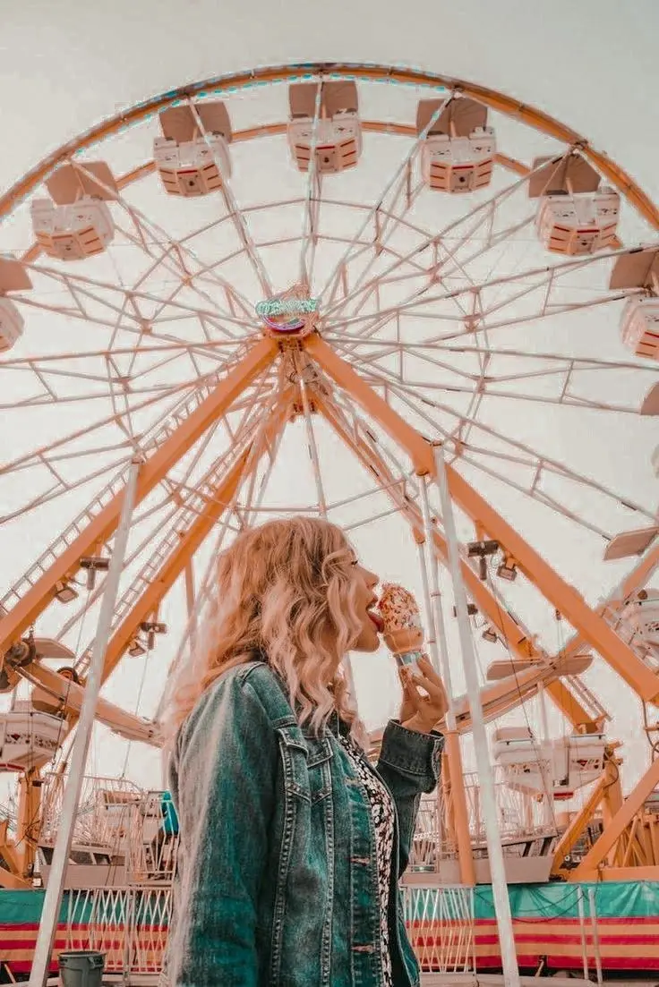 Beautiful girl at amusement park high quality Instagram profile picture