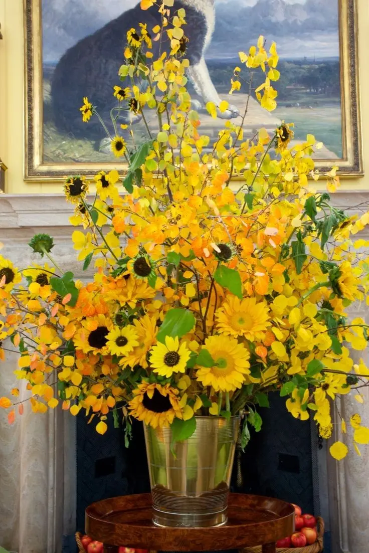 Wallpaper Image of Yellow Flowers in Pot with Best Quality