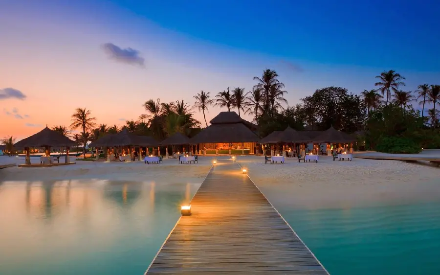 Maldives Island Sunset Picture With Vibrant Colors