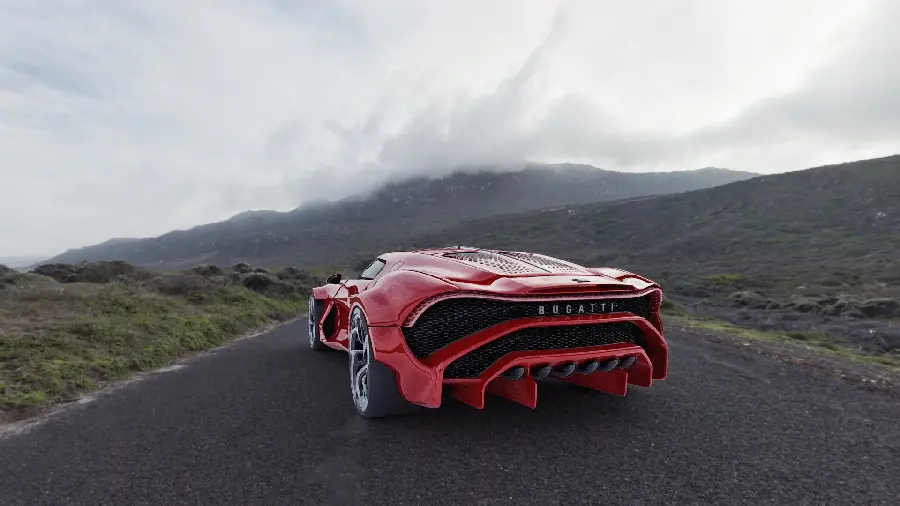 Most Beautiful Red Bugatti La Voiture Noire Wallpaper