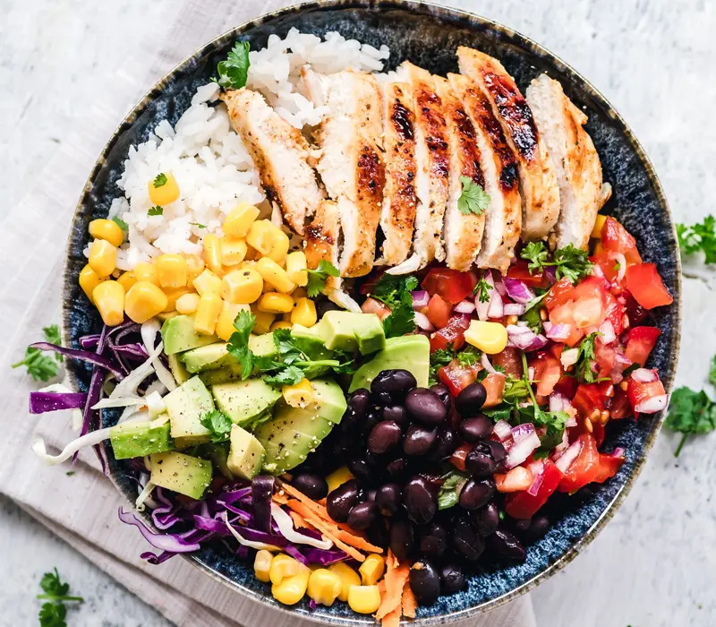 Tasty and healthy diet meal with beautiful presentation