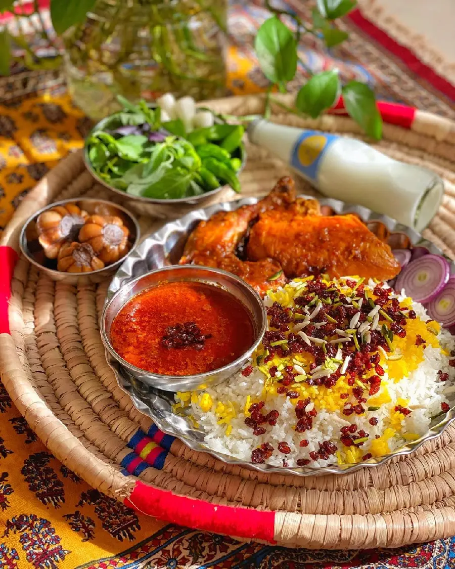 Barberry rice with chicken gourmet photo premium quality