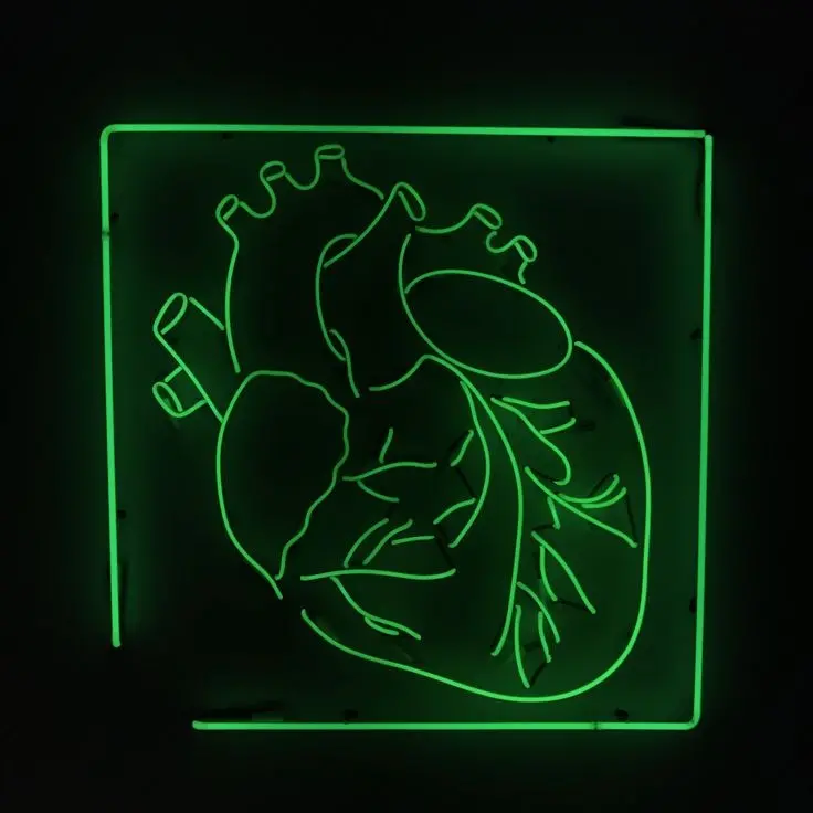Attractive Green Heart Neon Profile Picture HD Quality