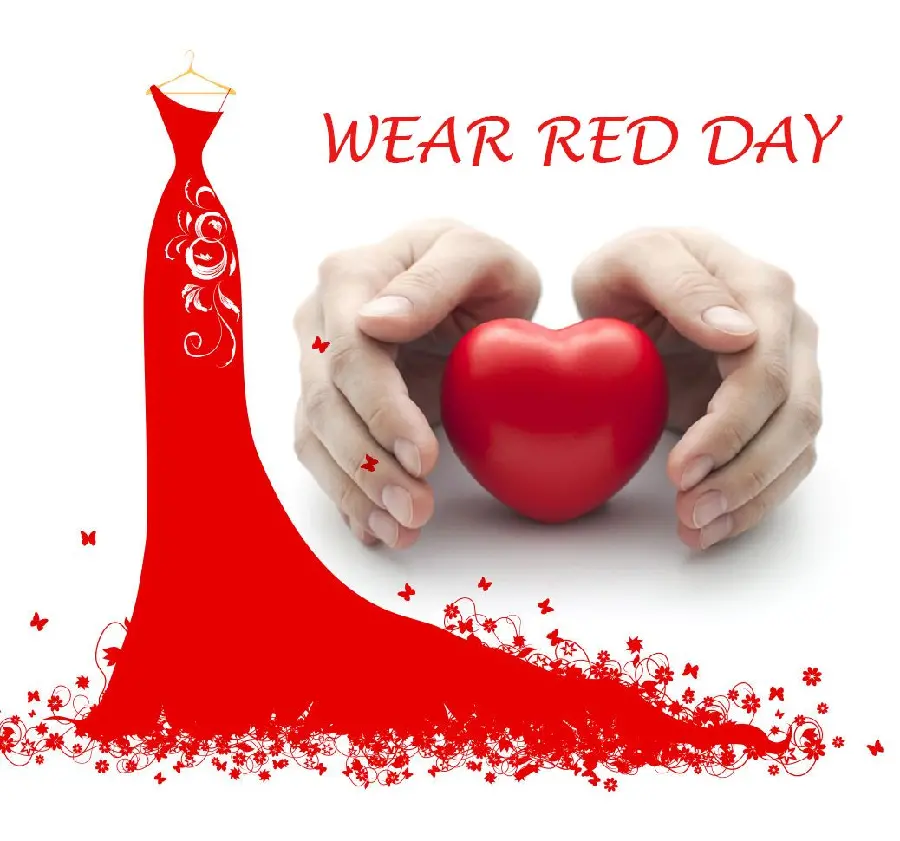 Wear Red Day Text Image in Ultra Quality for Awareness