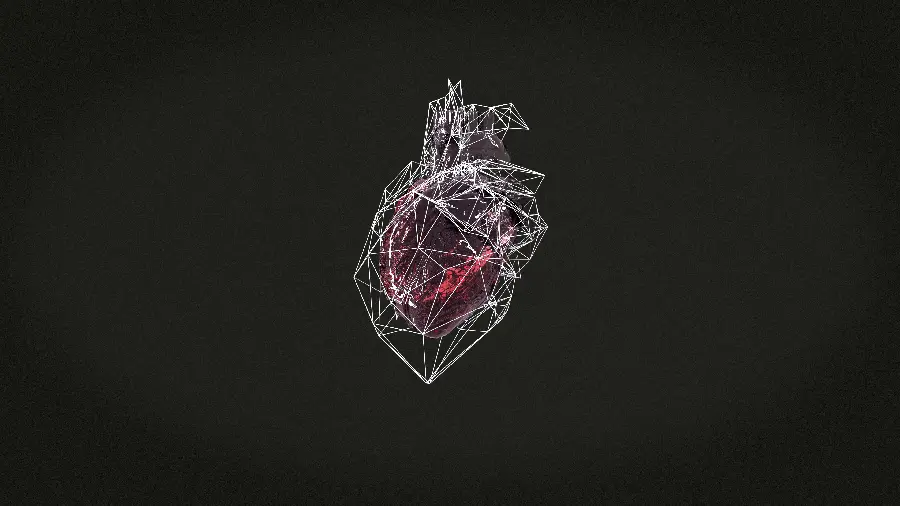 Polygonal heart high quality image for computer background