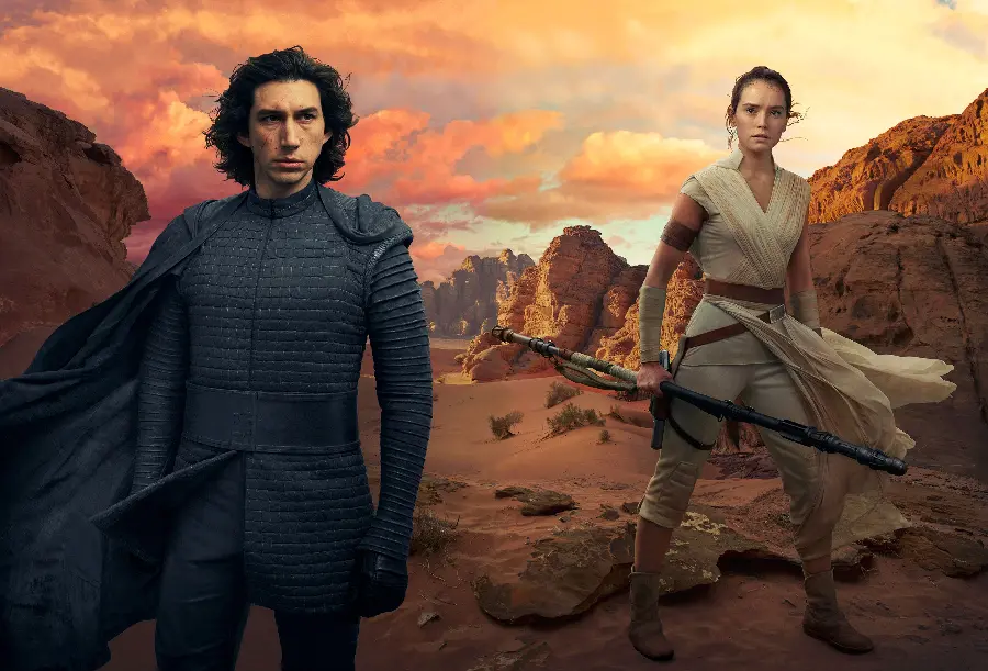 Download 6K wallpaper of Daisy Ridley and Adam Driver