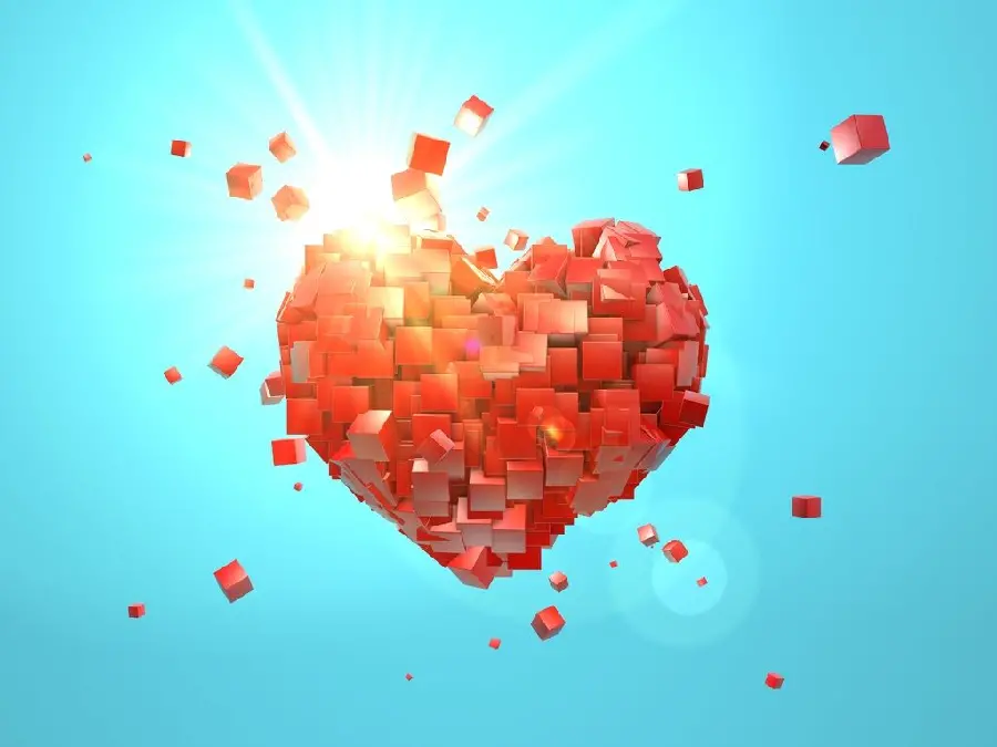 Broken pieces heart fantasy image for unique social profiles