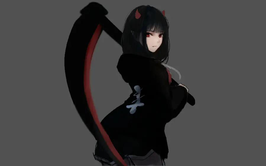 Girly Black and Red Anime Profile Picture for Social Media